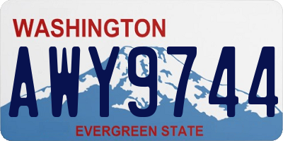 WA license plate AWY9744