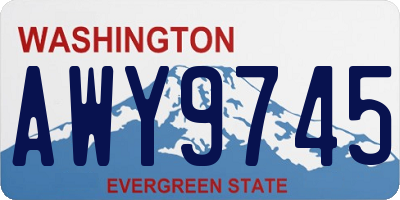 WA license plate AWY9745