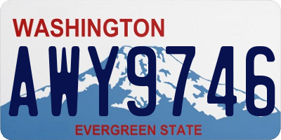 WA license plate AWY9746