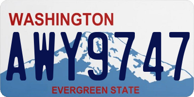 WA license plate AWY9747