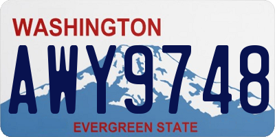 WA license plate AWY9748
