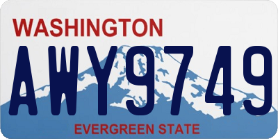 WA license plate AWY9749