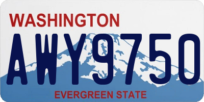 WA license plate AWY9750