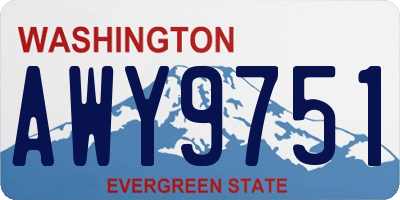 WA license plate AWY9751