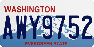 WA license plate AWY9752