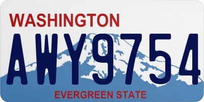 WA license plate AWY9754
