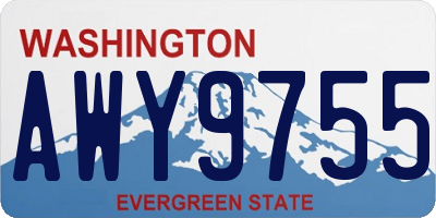 WA license plate AWY9755