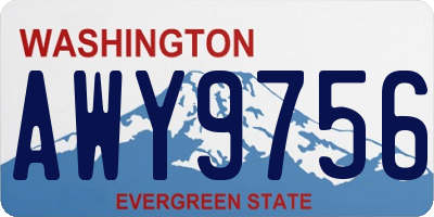 WA license plate AWY9756