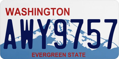 WA license plate AWY9757