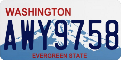 WA license plate AWY9758