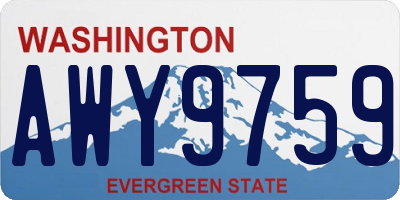 WA license plate AWY9759
