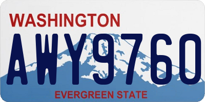 WA license plate AWY9760