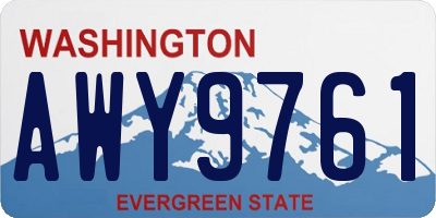 WA license plate AWY9761