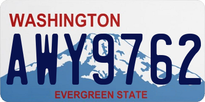 WA license plate AWY9762