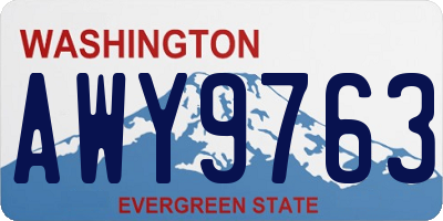 WA license plate AWY9763