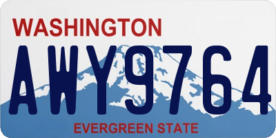 WA license plate AWY9764