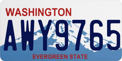 WA license plate AWY9765