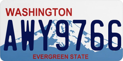 WA license plate AWY9766