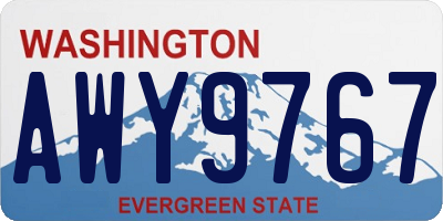 WA license plate AWY9767