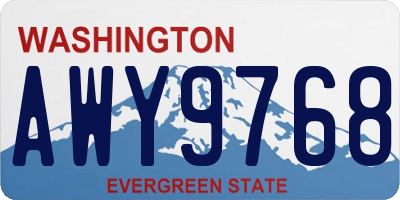WA license plate AWY9768