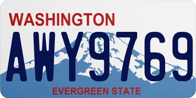 WA license plate AWY9769