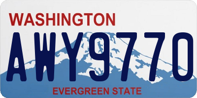 WA license plate AWY9770
