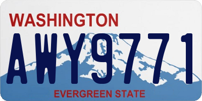 WA license plate AWY9771