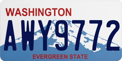 WA license plate AWY9772