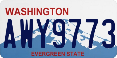 WA license plate AWY9773