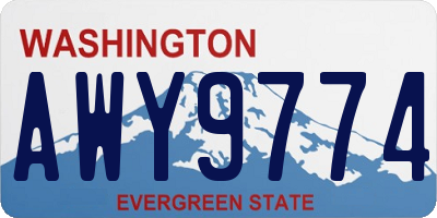WA license plate AWY9774