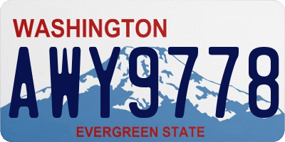 WA license plate AWY9778