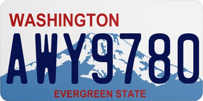 WA license plate AWY9780