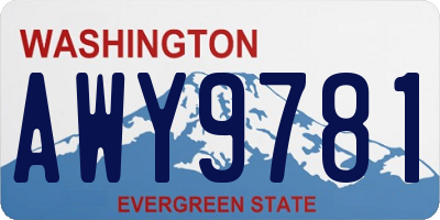 WA license plate AWY9781