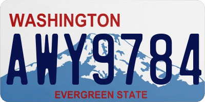 WA license plate AWY9784