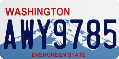 WA license plate AWY9785