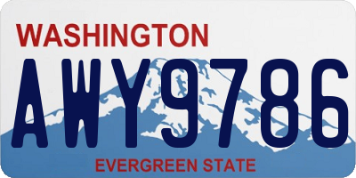 WA license plate AWY9786