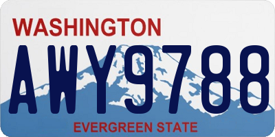 WA license plate AWY9788