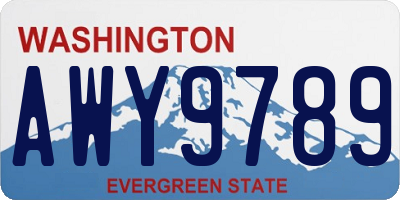 WA license plate AWY9789