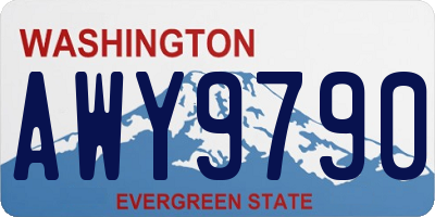 WA license plate AWY9790