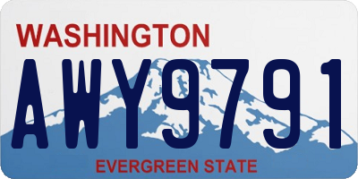 WA license plate AWY9791
