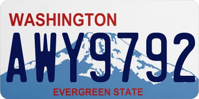WA license plate AWY9792