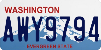 WA license plate AWY9794