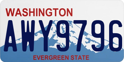 WA license plate AWY9796