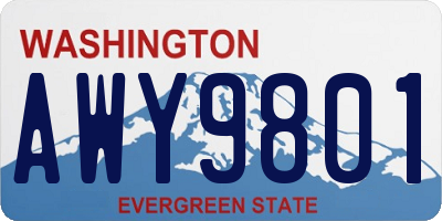 WA license plate AWY9801