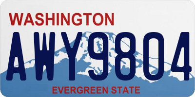 WA license plate AWY9804