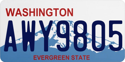 WA license plate AWY9805