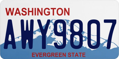 WA license plate AWY9807