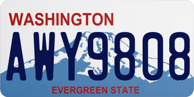 WA license plate AWY9808