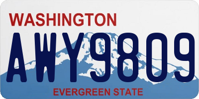 WA license plate AWY9809