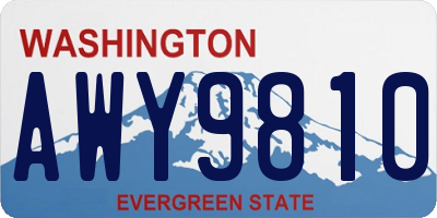 WA license plate AWY9810